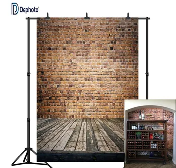 

DePhoto Brick Walls and Wood Floors Pictorial cloth Customized photography Backdrop Background studio prop TD103