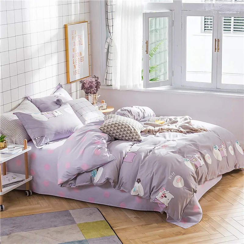 أفضل. WENSD عالية الجودة الشتاء المعزي طقم سرير السرير يغطي والمعزون نوم الأبيض رمادي مجموعة تغطية مبطنة جوجو دي كاما