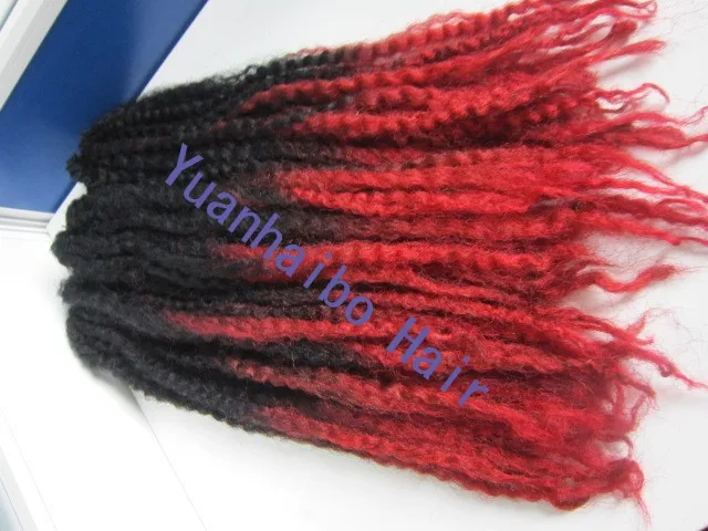 black red kinky twist marley braid (2)