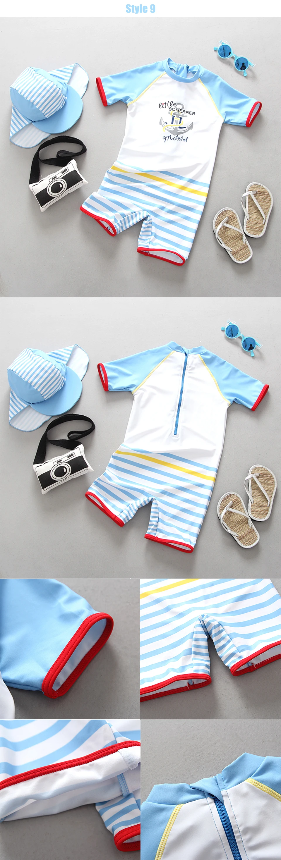 Roupa de Banho Peça com Chapéu Fatos de Banho do Bebê Terno de Natação Meninos Crianças Maiô Menino Dinossauro Impressão Upf50 uv Sun Block Uma 18 chapéu crianças maiô menino dinossauro impressão upf50
