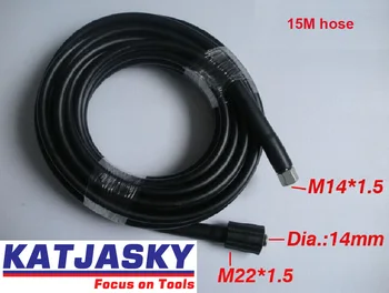 Car washer hose 15M M22*1.5*14mm 400Bar 5800PSI,high pressure washer hose spray water Champion HP6140/6160 Elitech M1800
Car washer hose 15M M22*1.5*14mm 400Bar 5800PSI,high pressure washer hose spray water Champion HP6140/6160 Elitech M1800