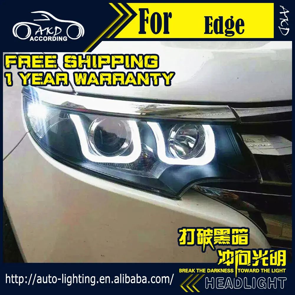 АКД Автомобиль Стайлинг фара для Ford Edge фары 2012- Edge светодиодный фары DRL H7 D2H Hid вариант Ангел глаз биксеноновые фары