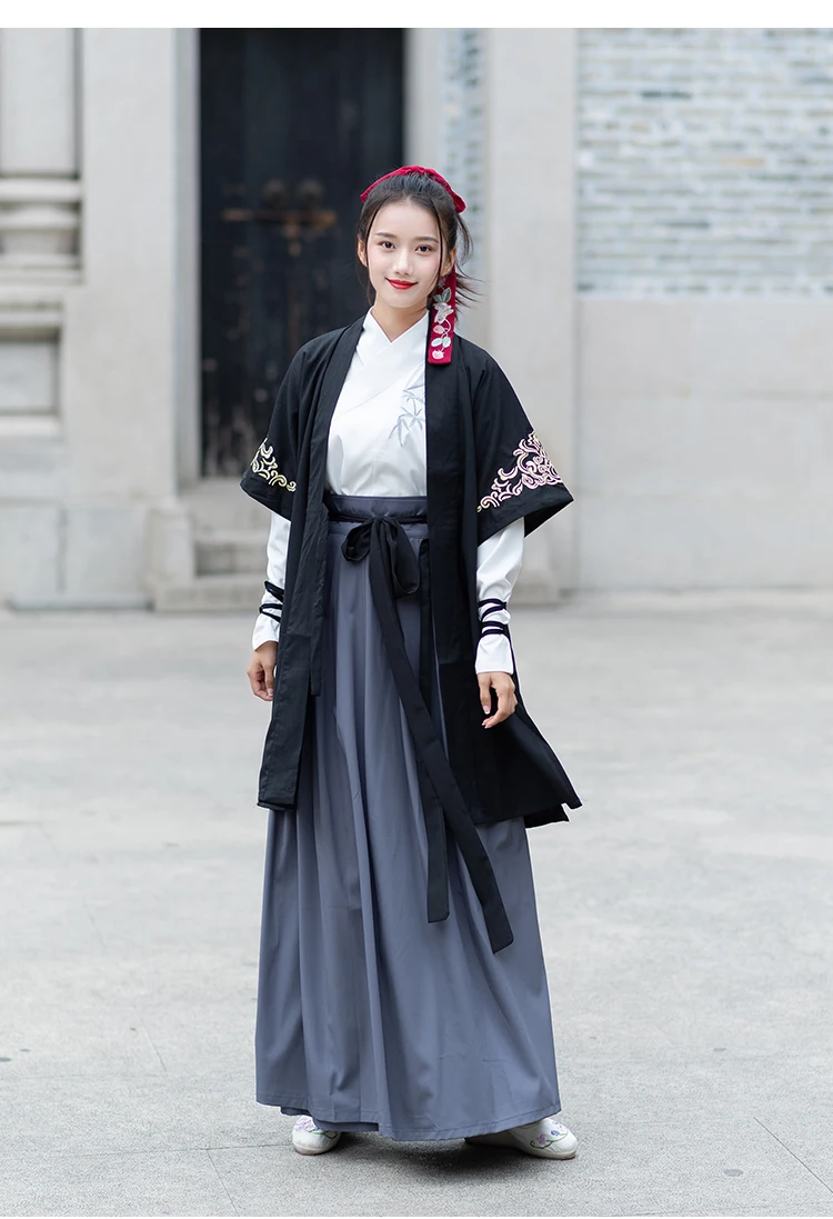 Китайский костюм Hanfu Женский Китайский древний традиционный национальный костюм унисекс костюм для сцены, косплея костюм из трех