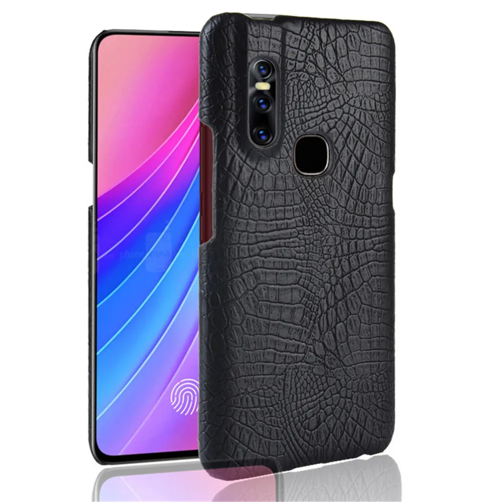 For Vivo V15 Pro X27 Y93 V11 11i Y83 Y97 X23 Y85 Y81 IQOO Case Luxury Crocodile Skin PU Leather Shockproof Case Hard Back Cover