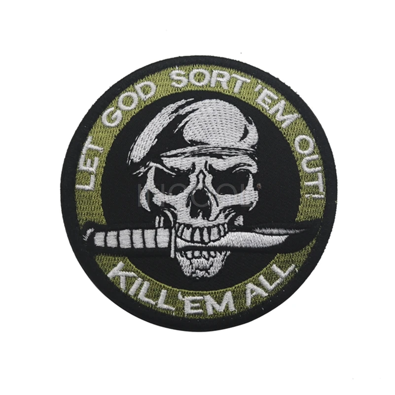 

Embroidery Patch Skull Military US Army Morale Patch Tactical Emblem Badges Appliques Embroidered Patches For Clothings Backpack