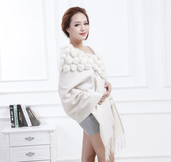 winter scarf women real fur shawls (18)
