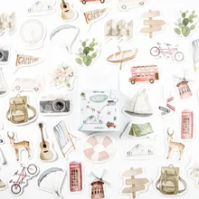 46Pcs/box Lovely Go travel Decorative Stationery Stickers Scrapbooking DIY Diary Album Stick Label lovely chunky corgi warm embrace decorative washi stickers scrapbooking stick label diary stationery album stickers