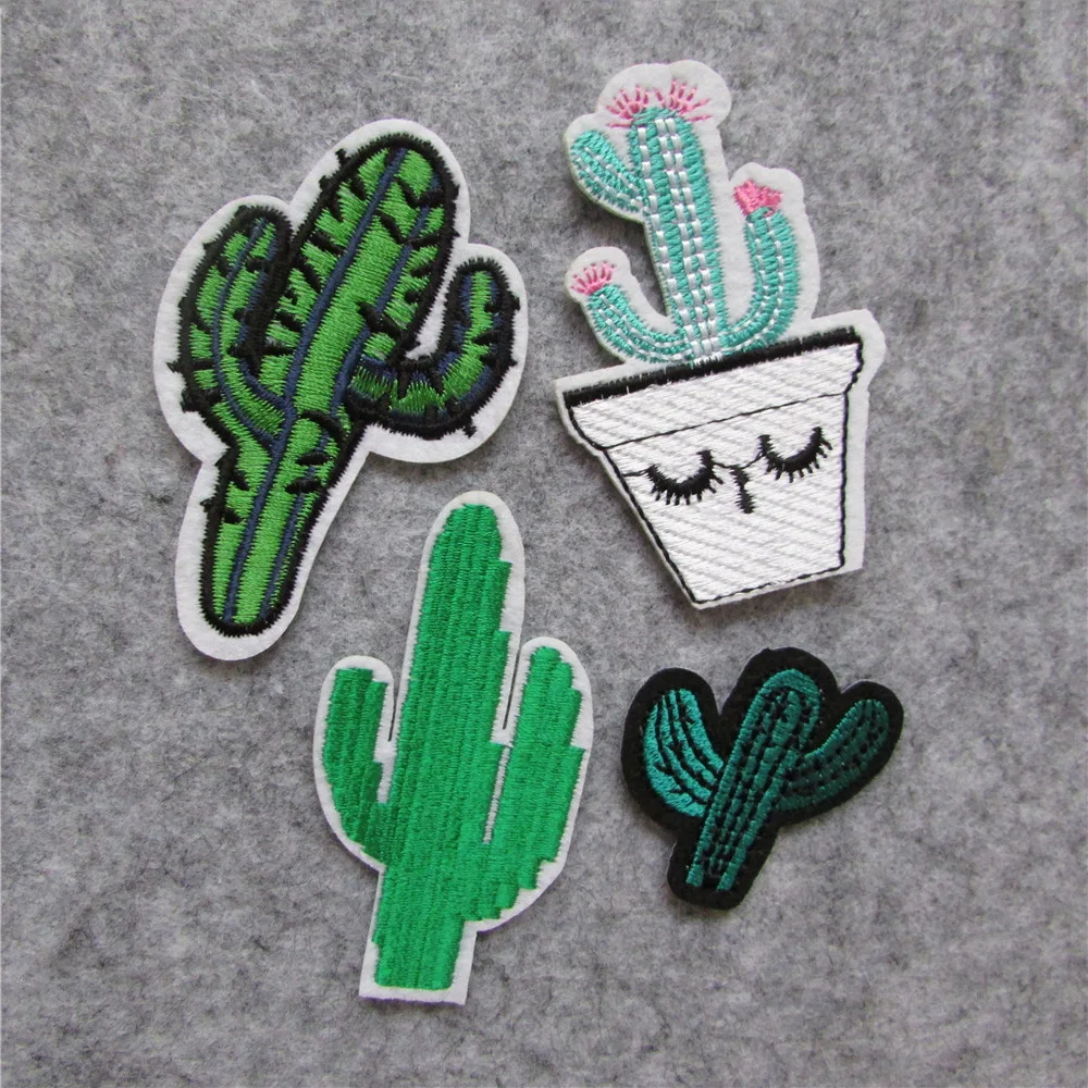 

fashion cactus Patches For Clothing Iron On Embroidered Appliques DIY Apparel Accessories Patches For Clothing Fabric Badges