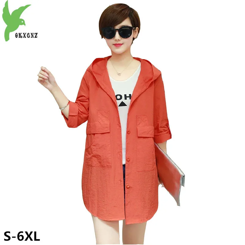 New Summer Sunscreen Windbreaker Female Costume Loose Large Yards Solid Color Casual Tops Hooded Thin Outerwear