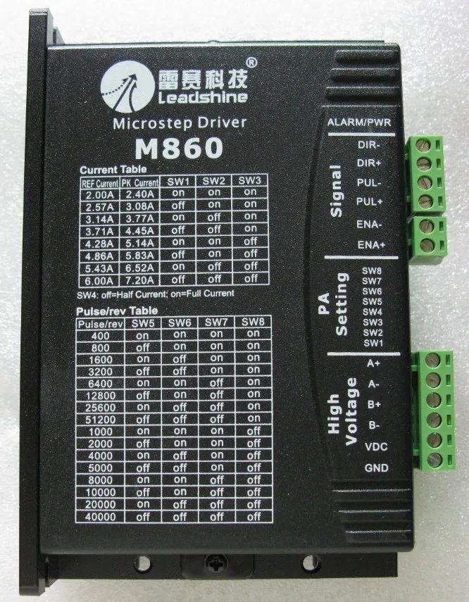 Двухфазный Драйвер шагового двигателя Leadshine M860 20 80VDC гравировальный станок