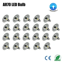 22 шт./лот 7 Вт AR70 LED-место для 50 Вт галогенные лампы, b15 220 В 240 В теплый белый 2700 К небольшой угол луча 400lm светодиодный фокус