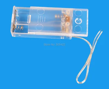 

1000pcs/lot Battery Box Clear Color with Cover Case holder ON/OFF Switch for 2 AA 2AA 3V OutPut Batteries