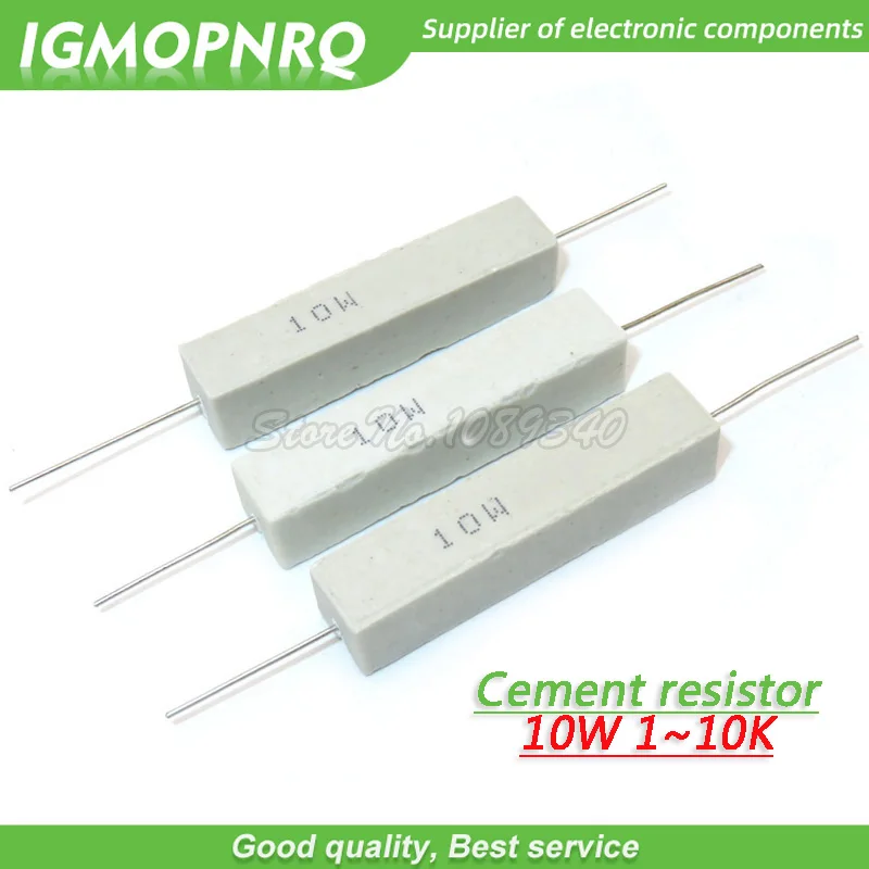 10 Pcs 10W Cemento Resistore Di Resistenza 1 ~ 10K 1R 2R 5R 8R 10R 15R 20R 25R 100R 1 K 2 K 10K 1 2 5 8 10 15 20 25 100 Ohm Igmopnrq