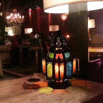 

Coffee shop desk lamp retro Table Lamps romantic European style lamp Morocco Turkey Southeast Asia Thai style lighting LU71359