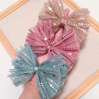 

11*10cm 5pcs/lot Pearls sequins lace bow DIY Tie Shaped Appliques Satin Ribbon Bow Appliques Craft DIY Wedding Decoration