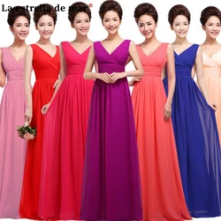 Vestido madrinha 2019 new chiffon sexy V neck a Line purple turquoise blush royal blue yellow watermelon red bridesmaid dresses Vestido madrinha 2019 new chiffon sexy V neck a Line purple turquoise blush royal blue yellow watermelon red bridesmaid dresses