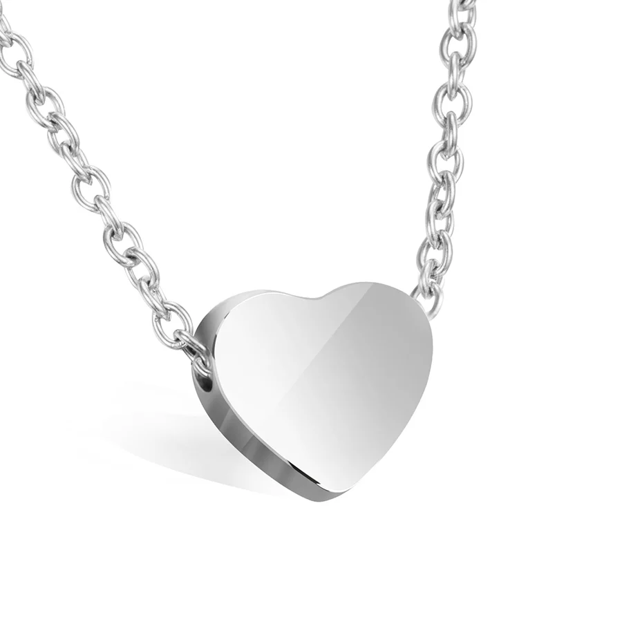ZPAMS New Stainless steel Tiny Heart Necklace for Women Long Chain