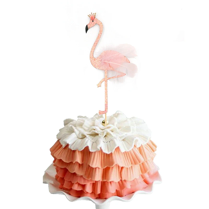 DIY Топпер Фламинго вечерние торт Свадебные Декорации с днем рождения взрослых детей кекс бумажные принадлежности
