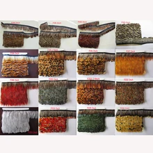Высокое качество натуральный 10 ярдов натуральный фазан перо лента декоративная 2-3 дюйма/5-8 см ширина аксессуары