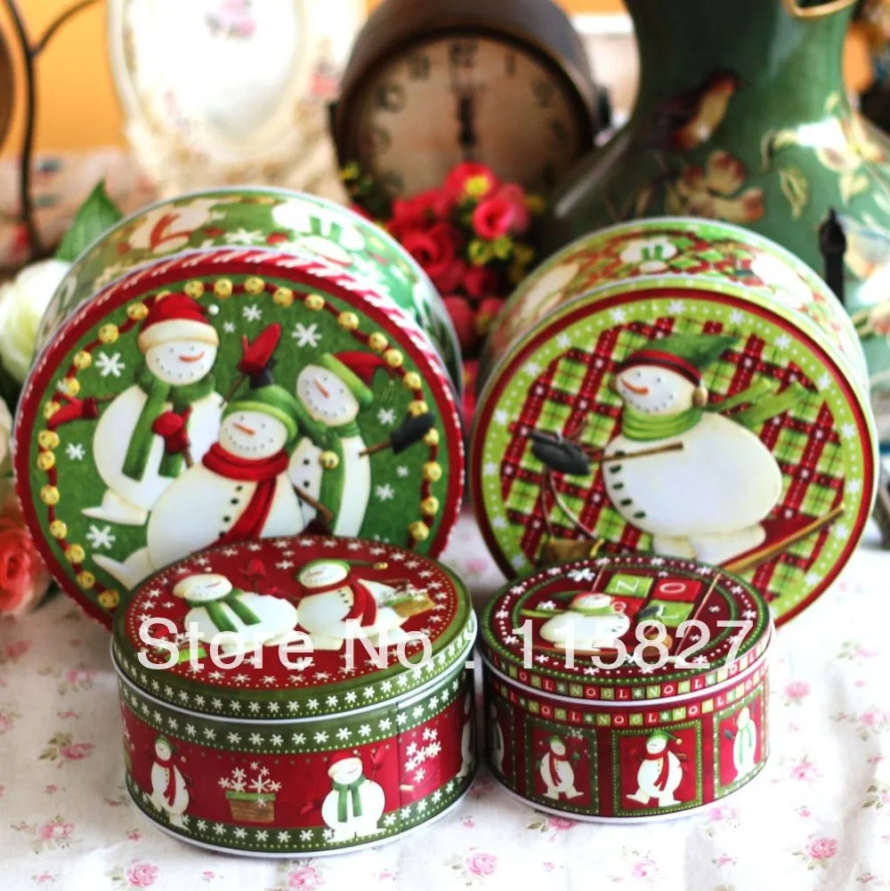 Free Shipping!4pc Christmas Design metal storage box Tin case sundries