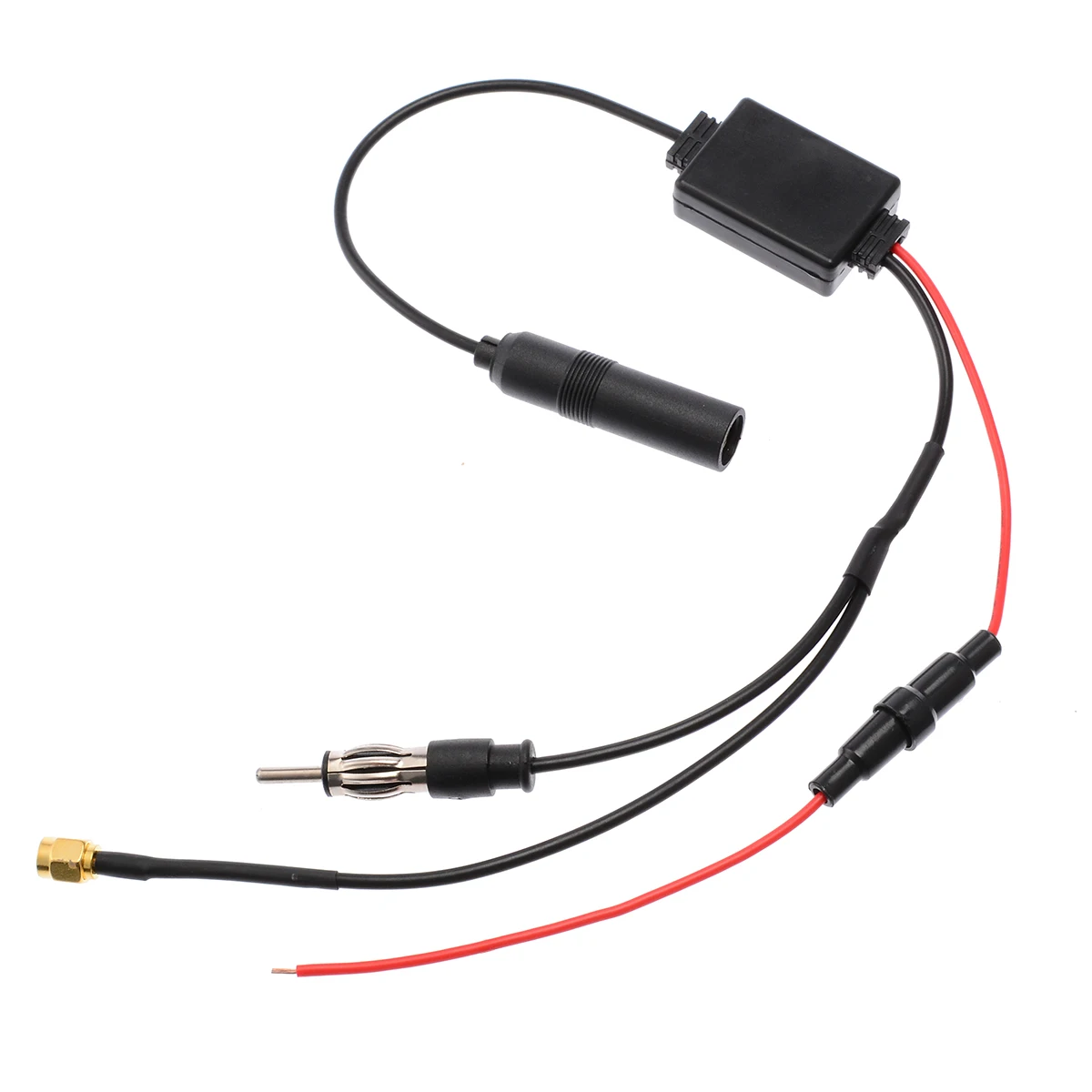Mayitr 1pc FM/AM DAB + Antenna Aerial Splitter Adapter Cable SMB Converter Car Radio Active 88-108MHZ 75Ω