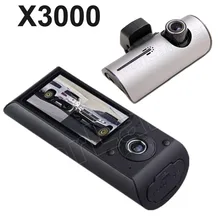 X3000 de Doble lente de Cámara de 2.7 “TFT LCD Del Coche DVR con el GPS y G-sensor 3D Zoom Digital dashCam cámara de Vídeo Grabación Del Ciclo
