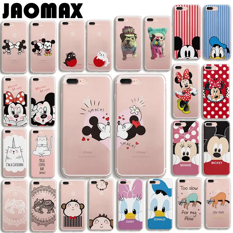 Jaomax Cute Cartoon Animal Mickey Minnie Couple Phone Case for iPhone Xs Max 7 8 6 6S Plus X SE Transparent Silicone Back Cover Jaomax Cute Cartoon Animal Mickey Minnie Couple Phone Case for iPhone Xs Max 7 8 6 6S Plus X SE Transparent Silicone Back Cover