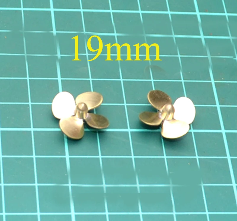 

1PC Marine Use Brass Propeller Dia 19mm Four-Blade Paddle Aperture 2mm Micro Props CW CCW for RC Simulation Boat Model DIY Parts