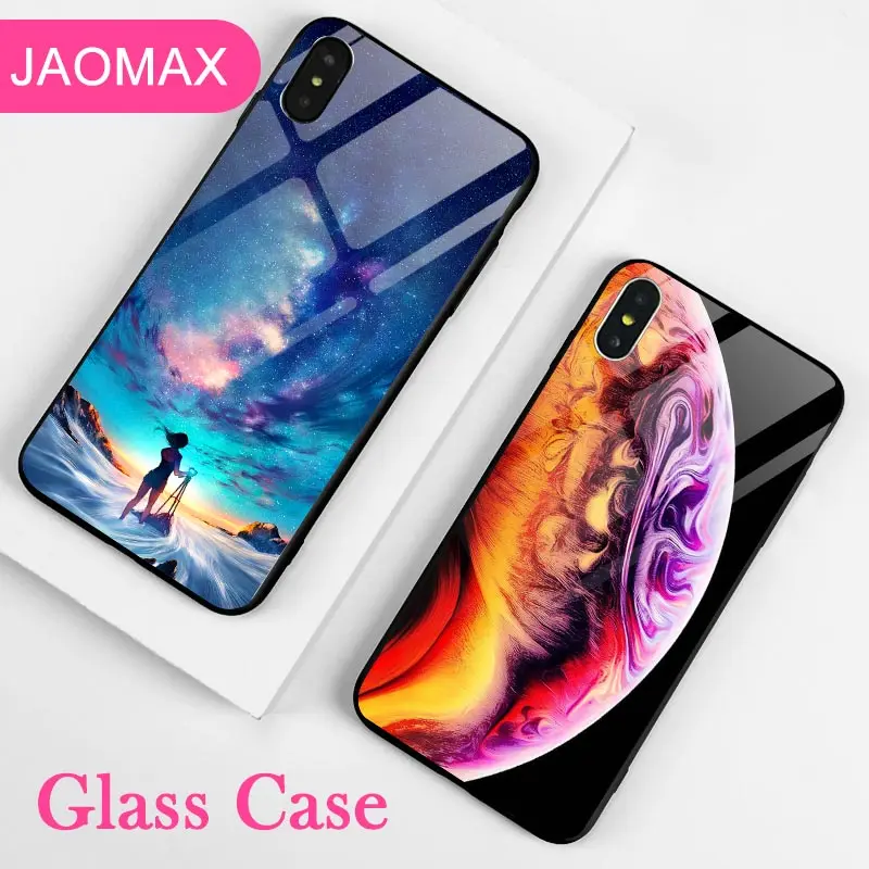 Jaomax Роскошные закаленное Стекло чехол для телефона Apple iPhone 7 Plus 5S SE 8 X 6s 6 звезда