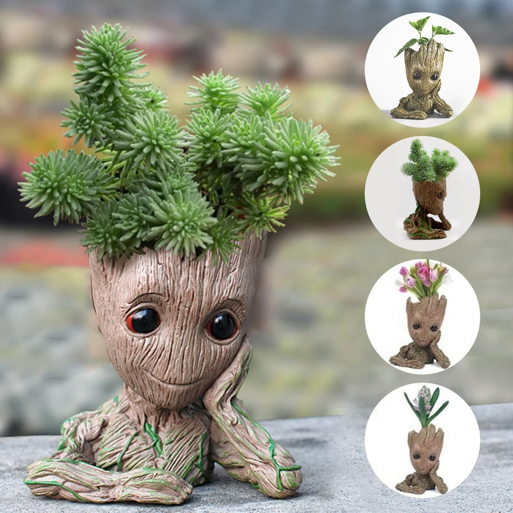 

Baby Flowerpot Pen Holder Action Figures Home Decoration Cute Model Guardians of The Galaxy Toy Tree Man Model Drop Shipping