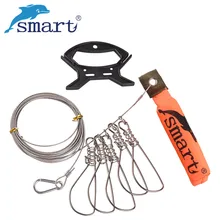 Рыболовный замок Пряжка из нержавеющей стали 5 метров 5 замков Цепь Стрингер с поплавком Живая рыба замок ремень рыболовные снасти инструмент аксессуар