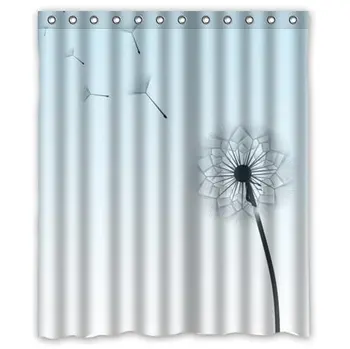 

Home Flower Pattern Waterproof Bathroom Decor Polyester Fabric Unique Dandelion Pattern Shower Curtains
