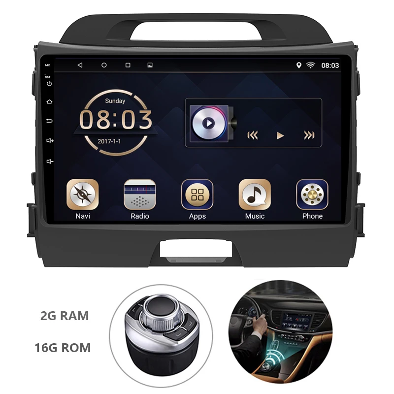 

Android 7.1 1din Car DVD Multimedia Player Autoradio For KIA Sportage 2011-2015 GPS Navigation System With Carplay Mirror Link