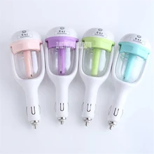 12V Mini Car Aroma Diffuser Car Steam Humidifier Oil Air Purifier Essential Creator Mist Aromatherapy 25ml/h 001 Sky Blue/Purple