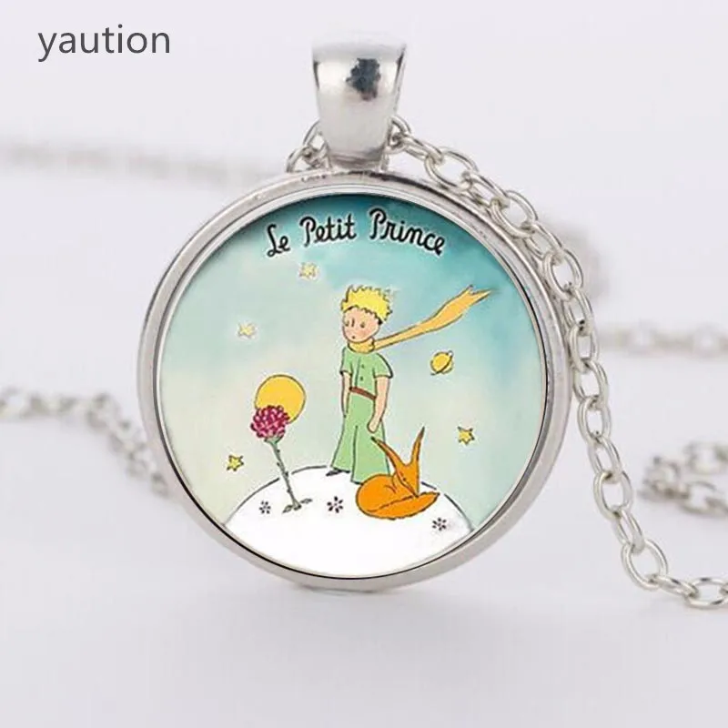

Artoon Anime The Little Prince Pendant Necklace The Little Prince Paper Film Jewelry Necklace Glass Dome For Child