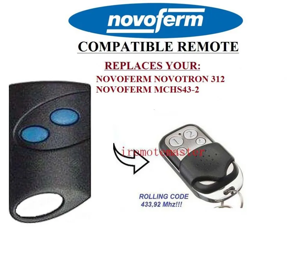 

NOVOFERM NOVOTRON 312, NOVOFERM MCHS43-2 transmitter garage door remote control rolling code 433.92