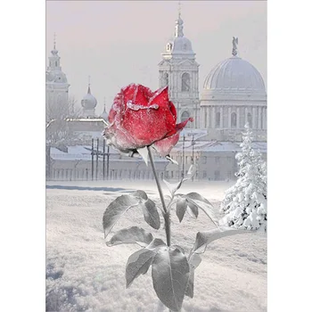 

5D diy diamond Painting Cross Stitch kit 3d Diamond Embroidery Snow rose picture Mosaic pattern home decor arts and crafts gfit