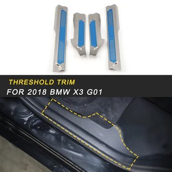 

Door Sills Scuff Plate Trim Welcome Pedal Threshold Car Accessories Stickers for 2018 BMW X3 G01 Auto