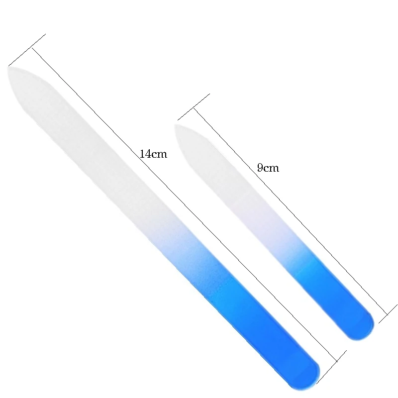 2pcs set 2 kinds size glass nailefiles Professional Glass Nail Files Polishing Tools Spray Color Glass