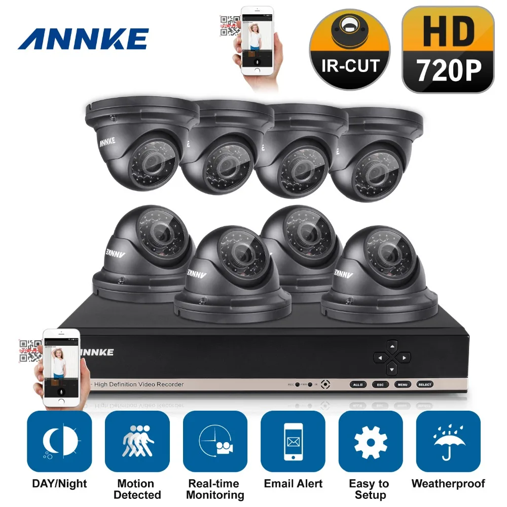 ANNKE 960 P CCTV системы 1 3 МП День Ночь ИК 8 камер Высокое разрешение товары теле и