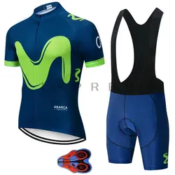 2019 новый Pro Team форма Movistar Велоспорт Устанавливает Майо Ropa Ciclismo Джерси Для мужчин летняя одежда для велоспорта велосипедный Набор Одежда 9D