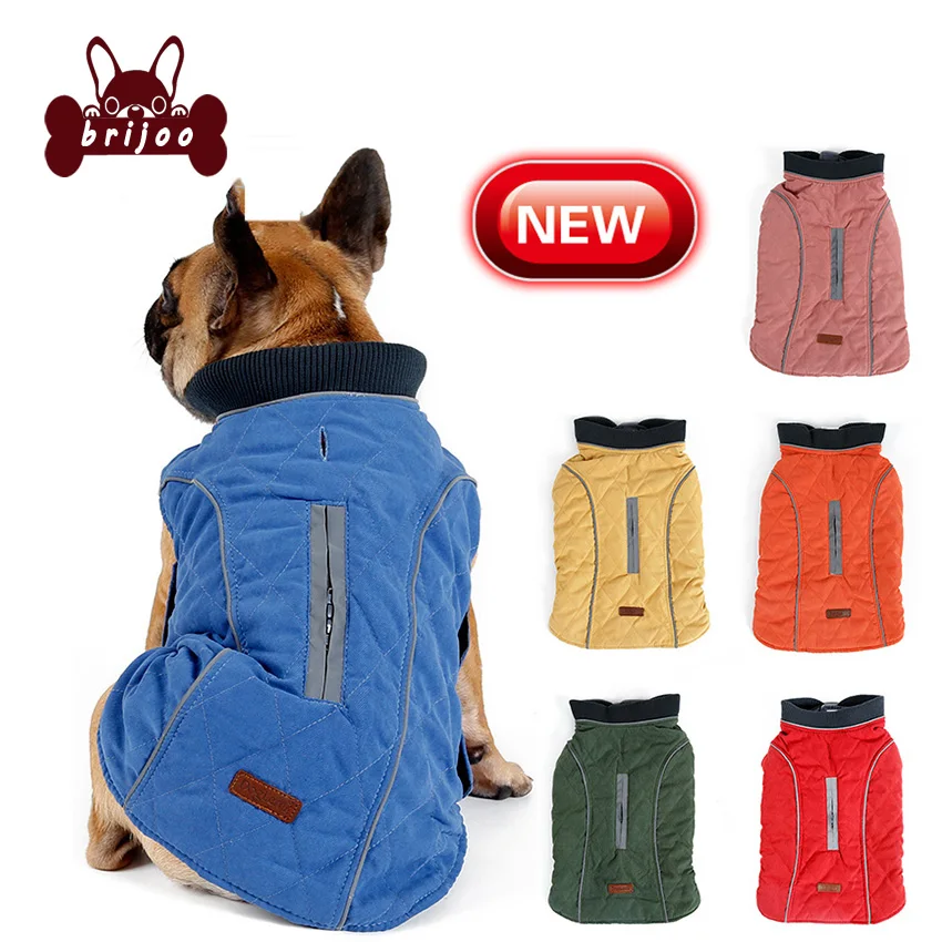 Dog Clothes Dog Warm Jacket New Pet Clothes Large and Medium Dog Retro Splash Water Autumn and Winter