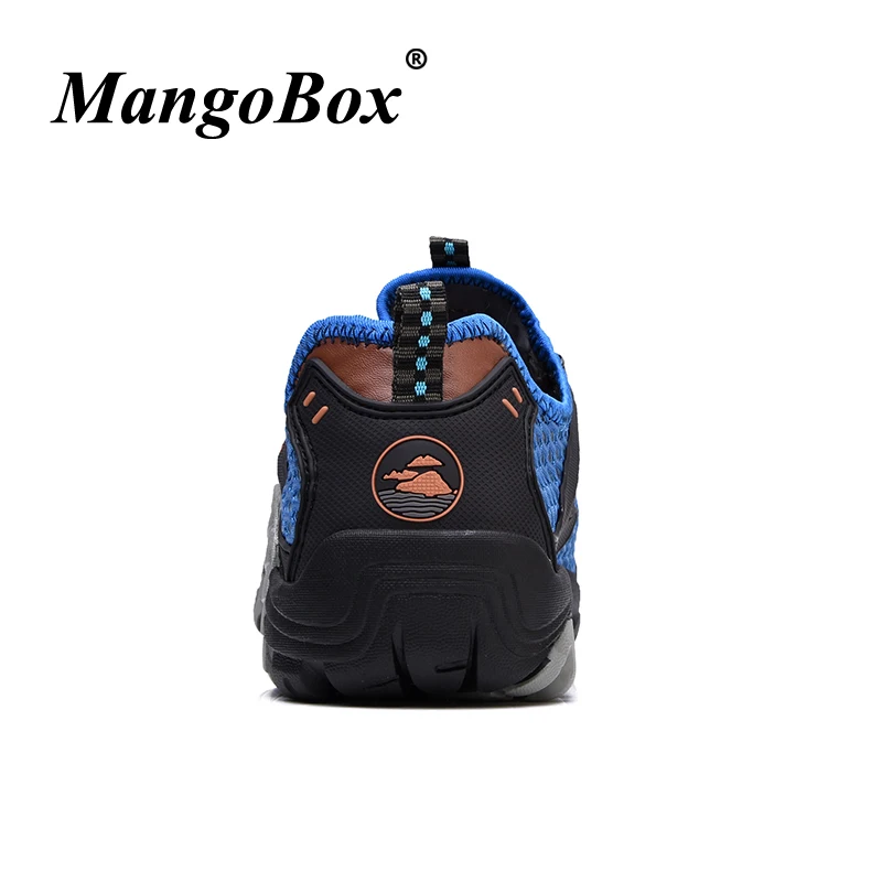 Summer Man Mesh Hiking Shoes Black Brown Fishing Sneakers Breathable Mens Outdoor Sports Shoes Comfortable Mountain Shoes