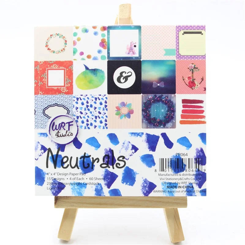 

YPP CRAFT 60pcs 4" Single-side Printed Neutrals pattern creative papercraft art paper handmade scrapbooking kit set book