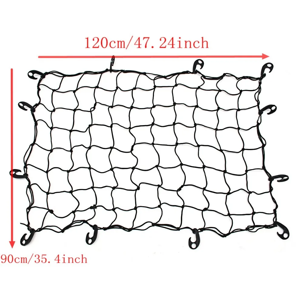 120x90 см 10 крючков эластичный автомобильный грузовой сетчатый банджи Strorage органайзер для прицепа на крышу багажника багаж шнур для груза