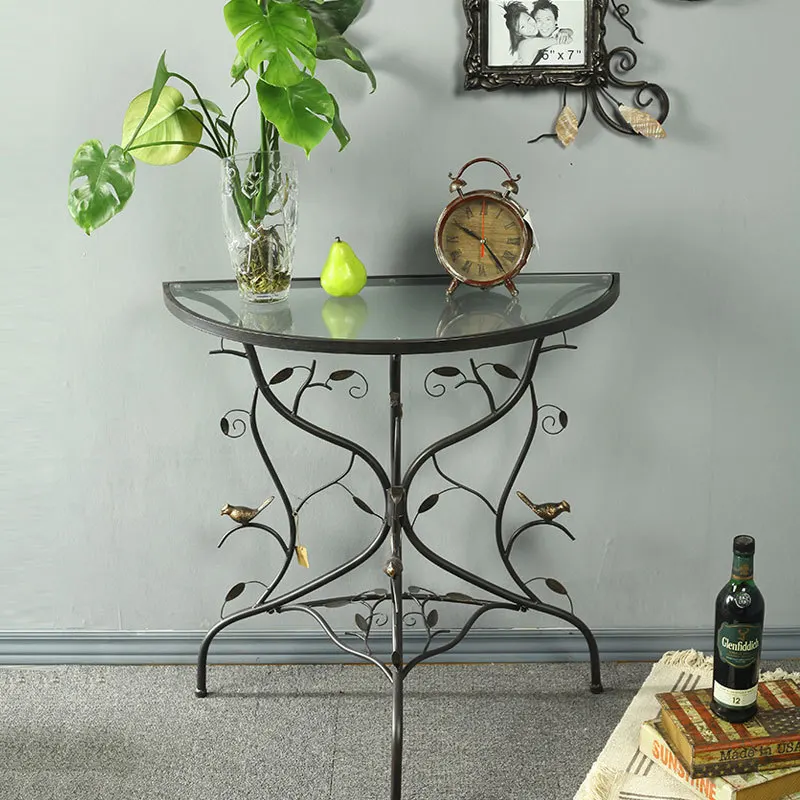 Metal Craft Coffee Table, Living Room Sofa Edge, Wrought Iron Wall Corner Entrance Tables
