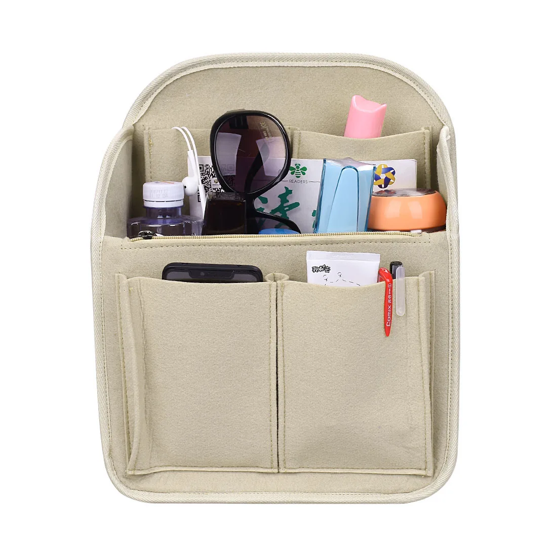 

Brand Make Up Organizer Felt Insert Bag for Handbag Travel Inner Purse Portable Cosmetic Bags Suitable for Backpack Organizer