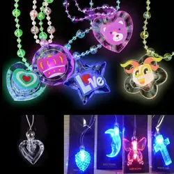 1 шт светодиодное ожерелье для девочек Детские игрушки Подарки Light-up Игрушки случайно Творческий светящееся ожерелье игрушки вечерние