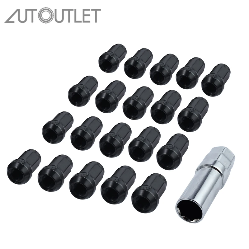 de 19mm Hexagonal De Aleación De Tuercas De Rueda En Negro Ford Cars Set De 16. M12 X 1,5