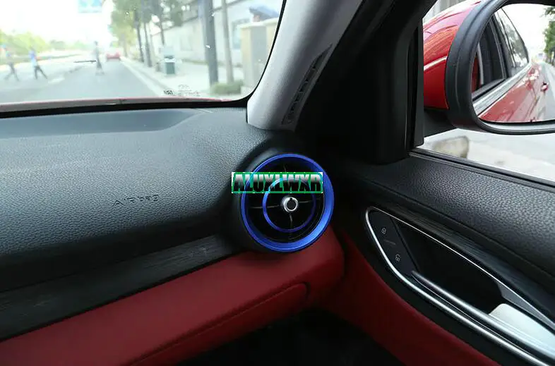 Автомобиль-Стайлинг красный Dashboard боковой Air Vent Выход Обложка отделка кольцо 4 шт. подходит для Alfa Romeo Giulia 2017 автомобиль Интимные аксессуары